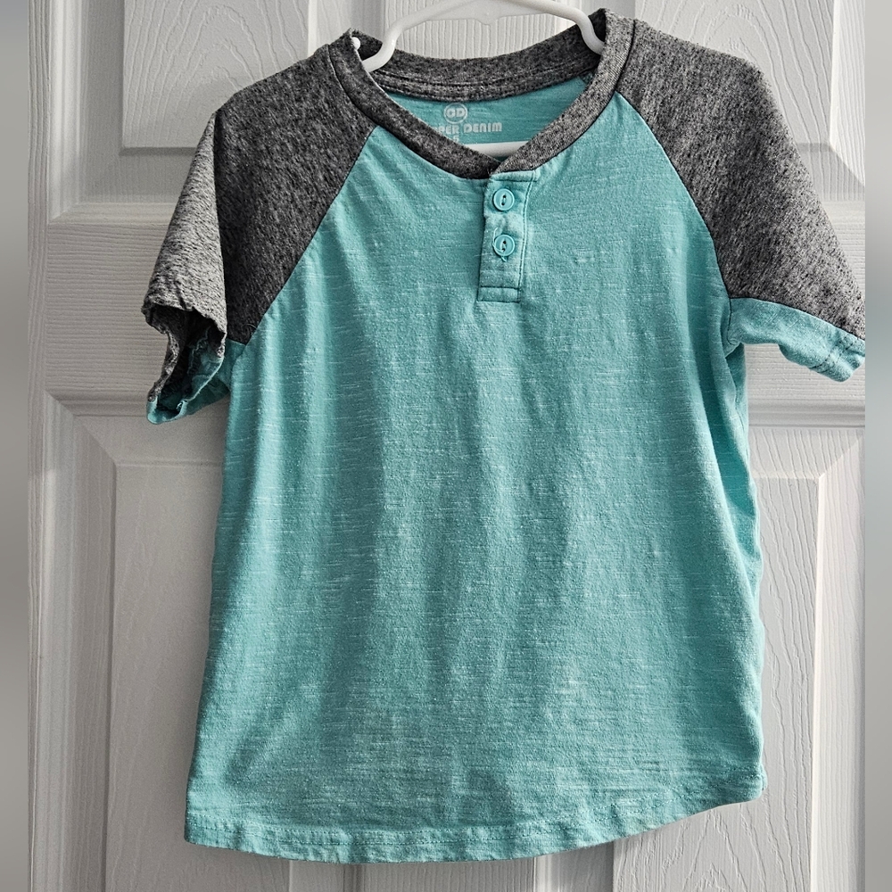 Kids' Teal and Gray Raglan Shirt